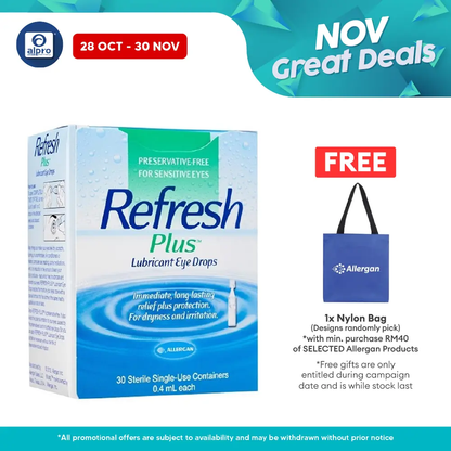 Allergan Refresh Plus Eye Drops 30x0.4ml | Provides instantly Moisturizer Allergan