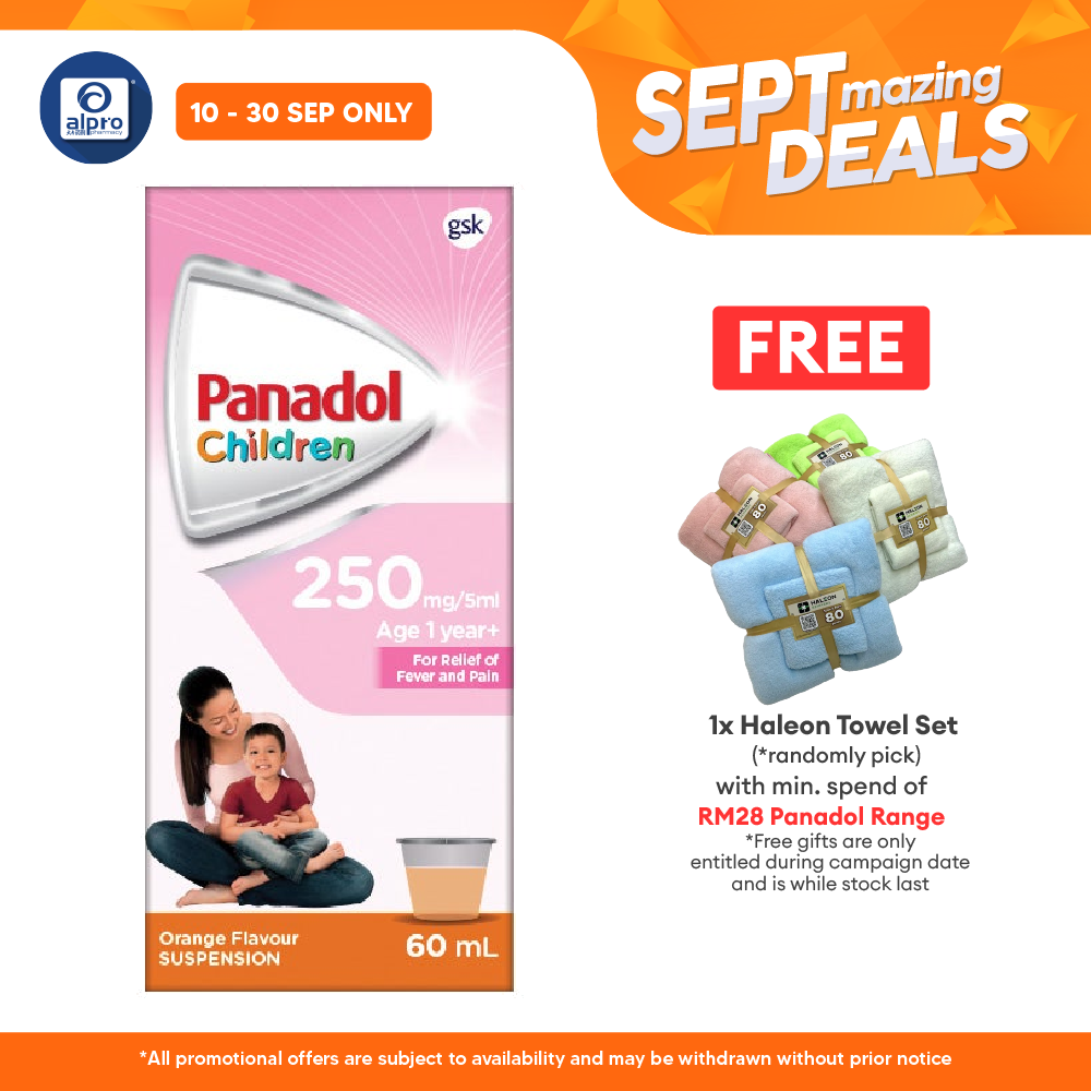 Panadol Suspension 6+ Years 250mg 60ml | Effective Relief of Fever Panadol