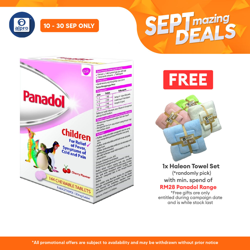 Panadol For Children 120mg 12x12s | Effective Pain and Fever Relief Alpro Pharmacy