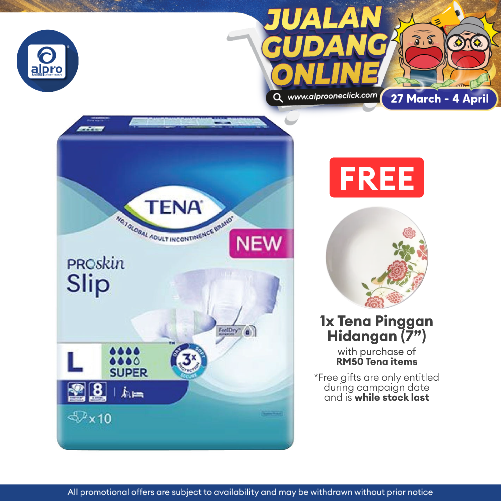 Tena Slip Super L 10's | High Leakage Security Tena