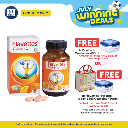 Flavettes Vitamin C 500mg (Orange) 60s | General Well-being Flavettes