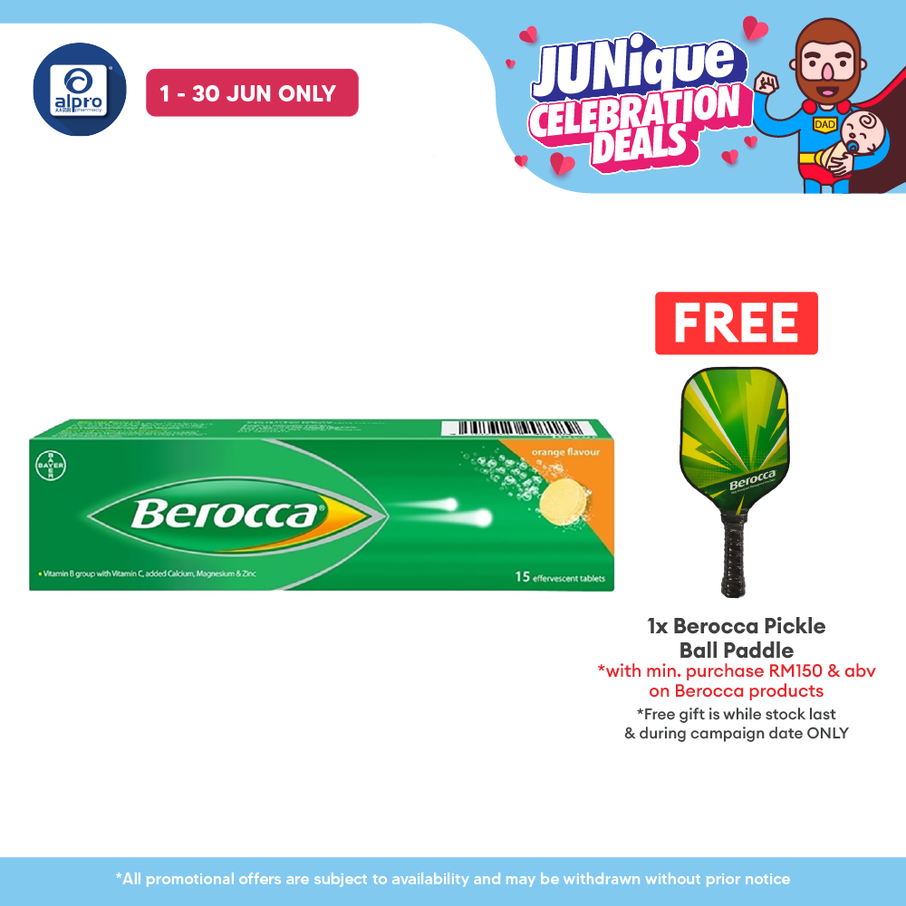 Berocca Effervescent Orange 15s | Vitamin B & C Berocca