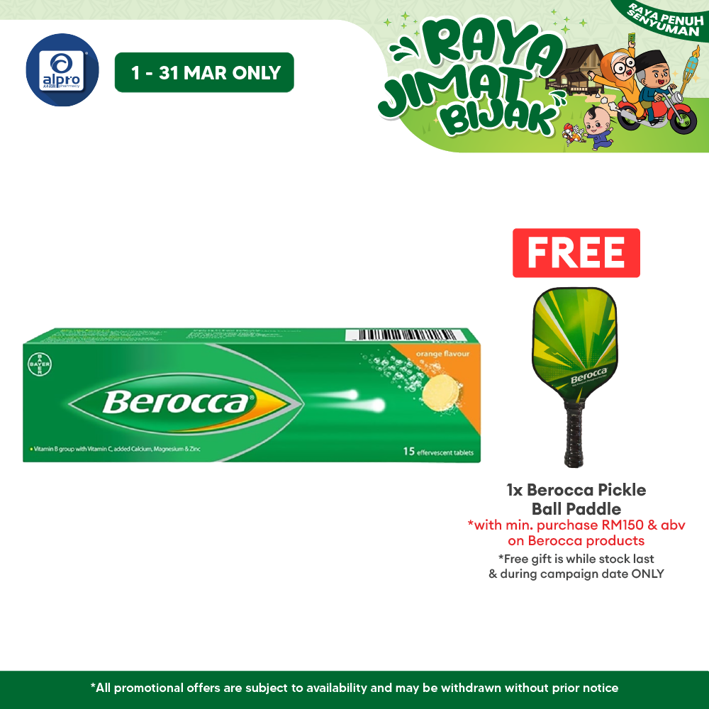 Berocca Effervescent Orange 15s | Vitamin B & C Berocca