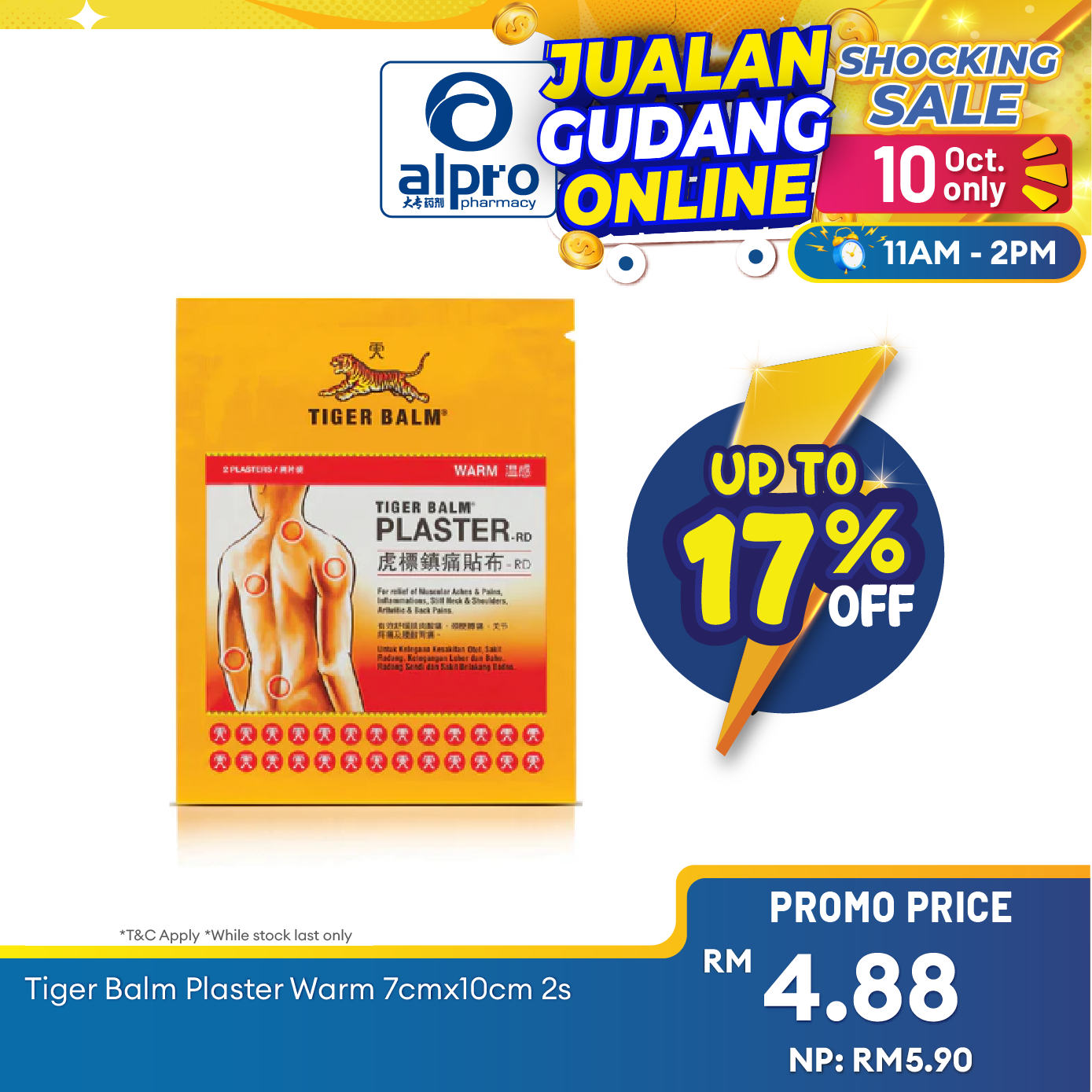 Tiger Balm Plaster Warm 7cmx10cm 2s | Warm Relief for Sore Muscle Tiger Balm