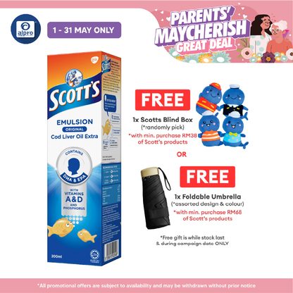 Scotts Emulsion Cod Liver Oil (Original) 200ml | Brain Health Scotts