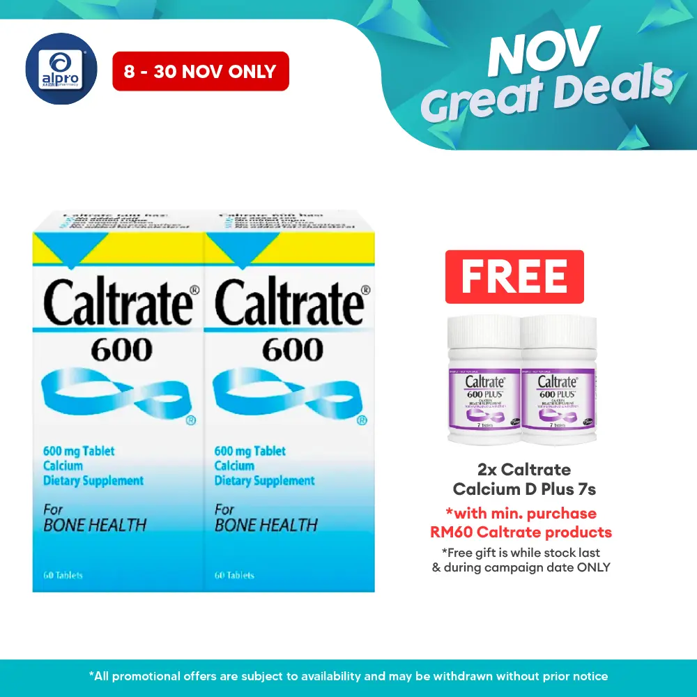 Caltrate 600 with Calcium 2x60s | Bone Health Caltrate