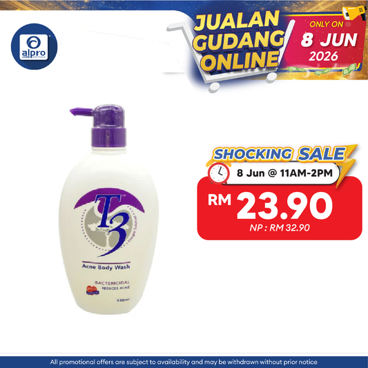 T3 Acne Body Wash 550ml | Helps Reduce Body Acne T3