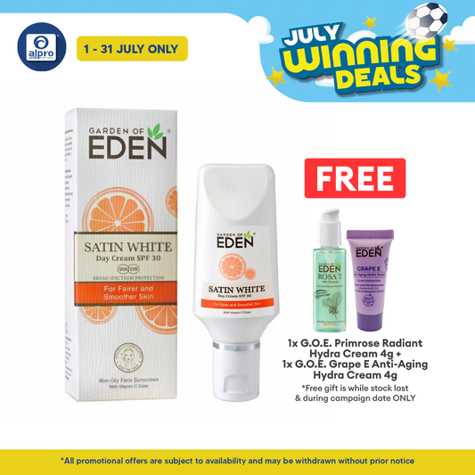 Garden Of Eden Satin White Day Cream SPF 50++ 40g | Helps Lighten Skin Tone Garden Of Eden
