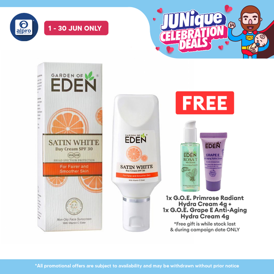 Garden Of Eden Satin White Day Cream SPF 50++ 40g | Helps Lighten Skin Tone Garden Of Eden