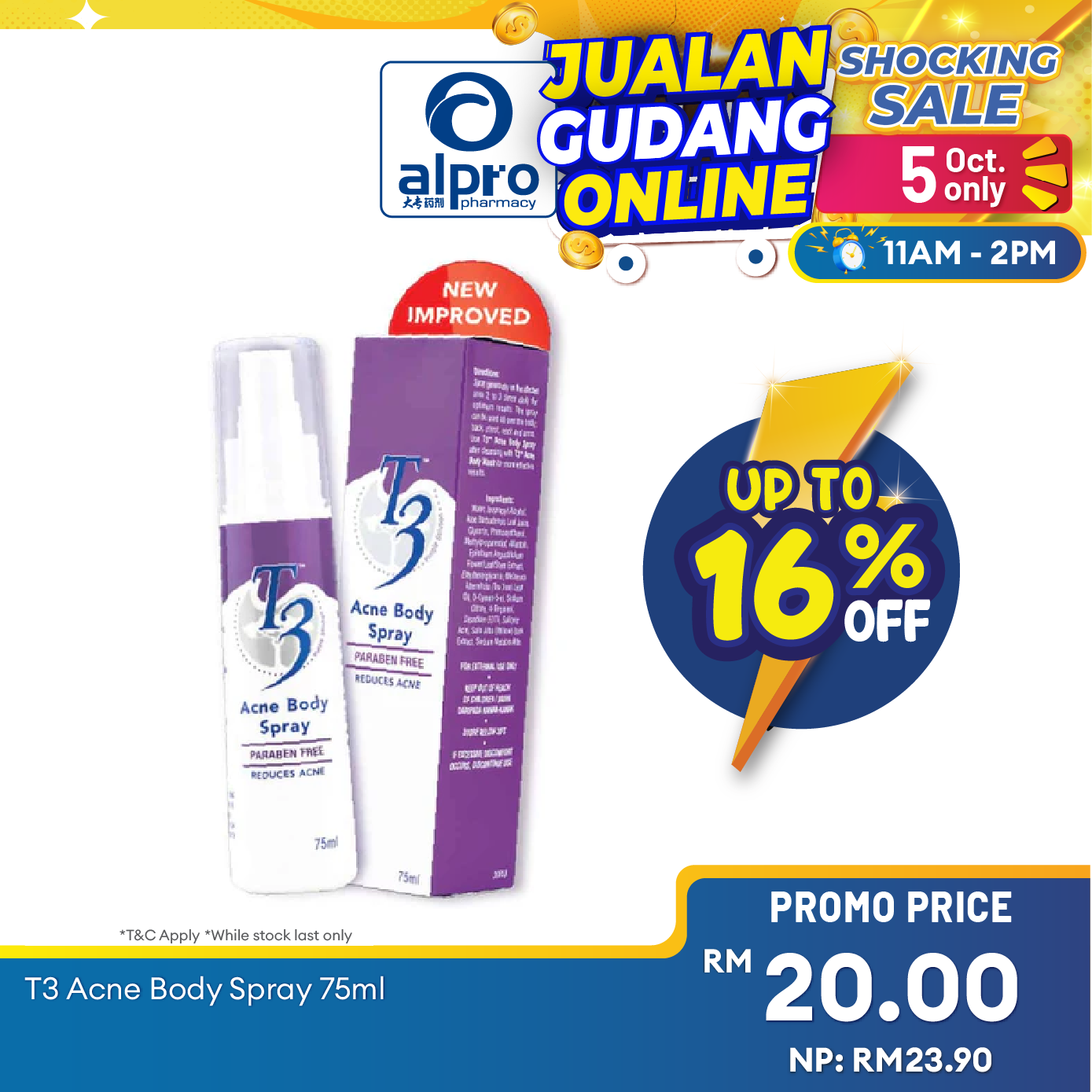 T3 Acne Body Spray 75ml Alpro Pharmacy