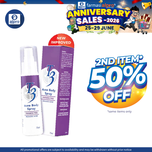 T3 Acne Body Spray 75ml T3