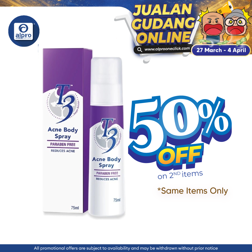T3 Acne Body Spray 75ml T3