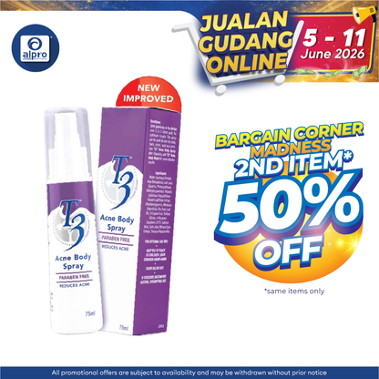 T3 Acne Body Spray 75ml T3