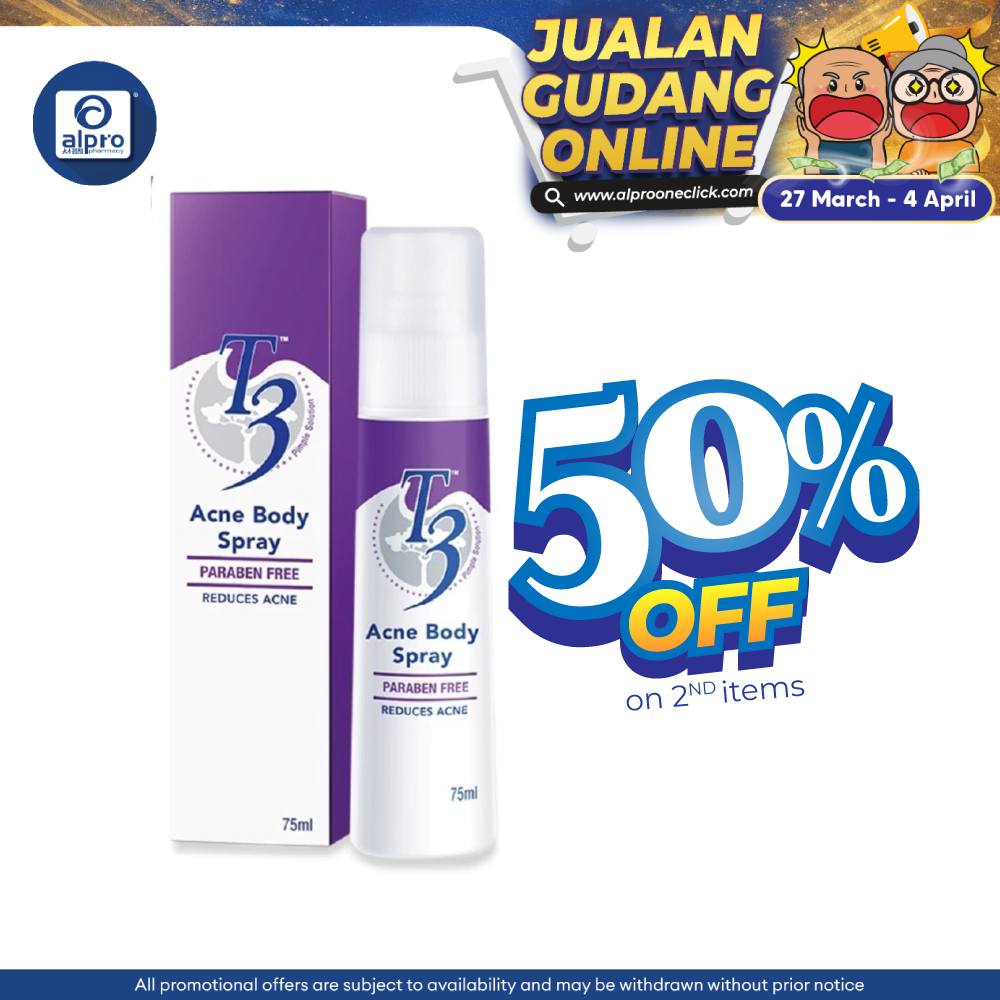 T3 Acne Body Spray 75ml T3
