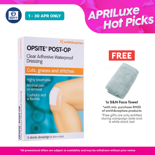S&n Opsite Post-op Clear Adhensive Waterproof Dressings 6.5cmx5cm 5s Smith&nephew