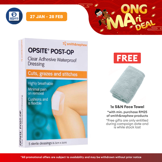 S&n Opsite Post-op Clear Adhensive Waterproof Dressings 6.5cmx5cm 5s Smith&nephew