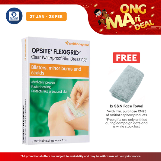S&n Opsite Flexigrid Clear Waterproof Film Dressings 6cmx7cm 5s Alpro Pharmacy