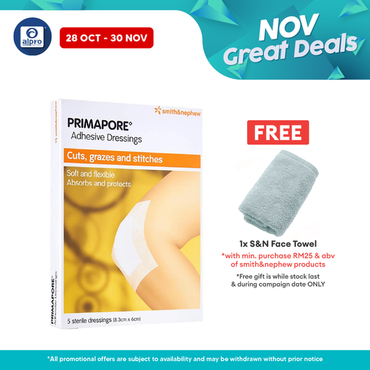 S&N Primapore Conformable Adhesive Dressing 8.3cm x 6cm 5s | Highly Absorbent Smith&nephew