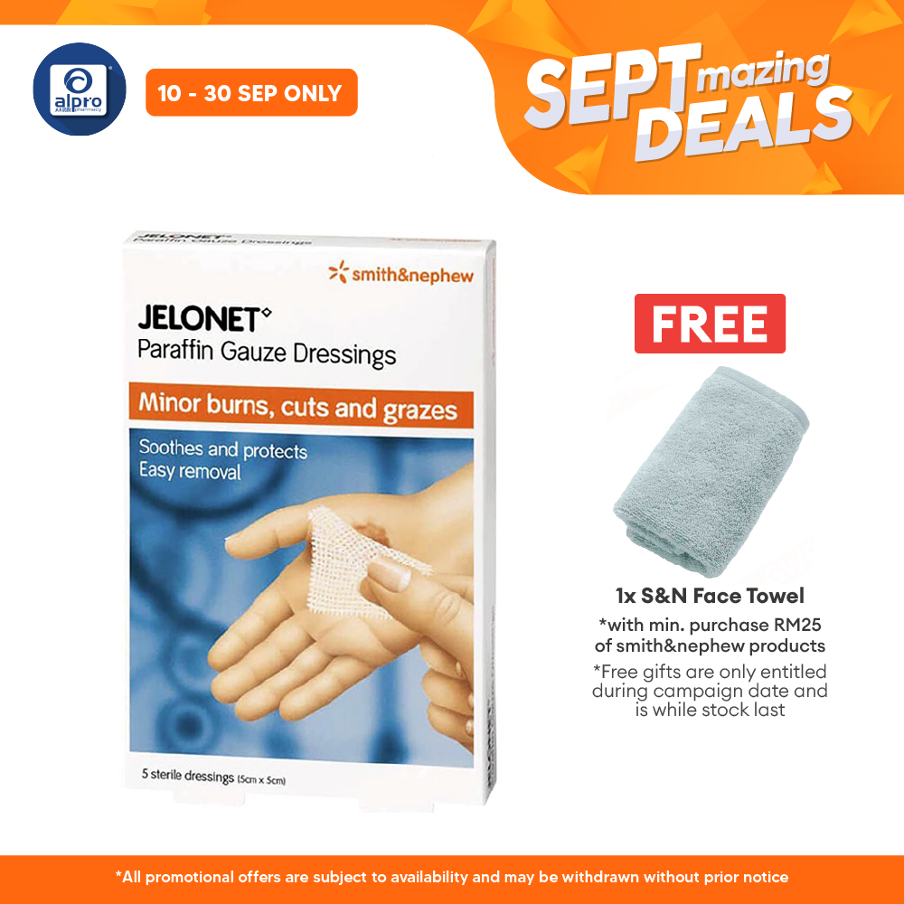 S&n Jelonet Paraffin Gauze Dressing 5cmx5cm 5s Alpro Pharmacy