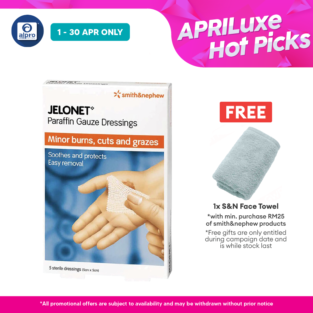 S&n Jelonet Paraffin Gauze Dressing 5cmx5cm 5s Smith&nephew