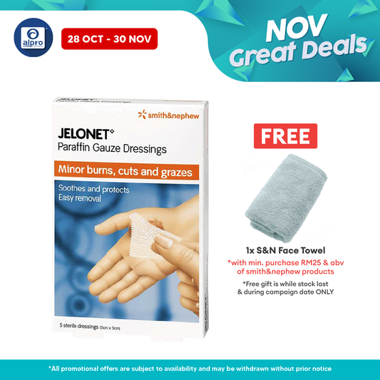 S&n Jelonet Paraffin Gauze Dressing 5cmx5cm 5s Alpro Pharmacy