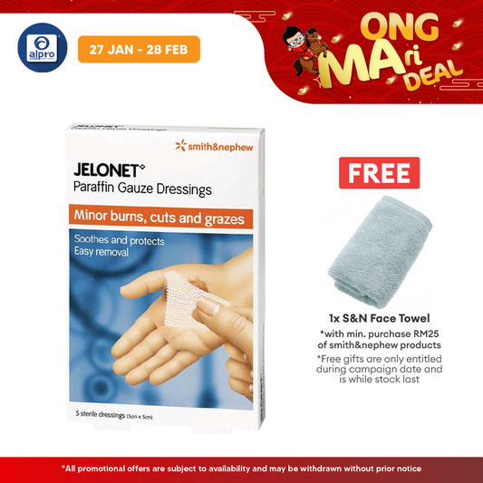 S&n Jelonet Paraffin Gauze Dressing 5cmx5cm 5s Alpro Pharmacy
