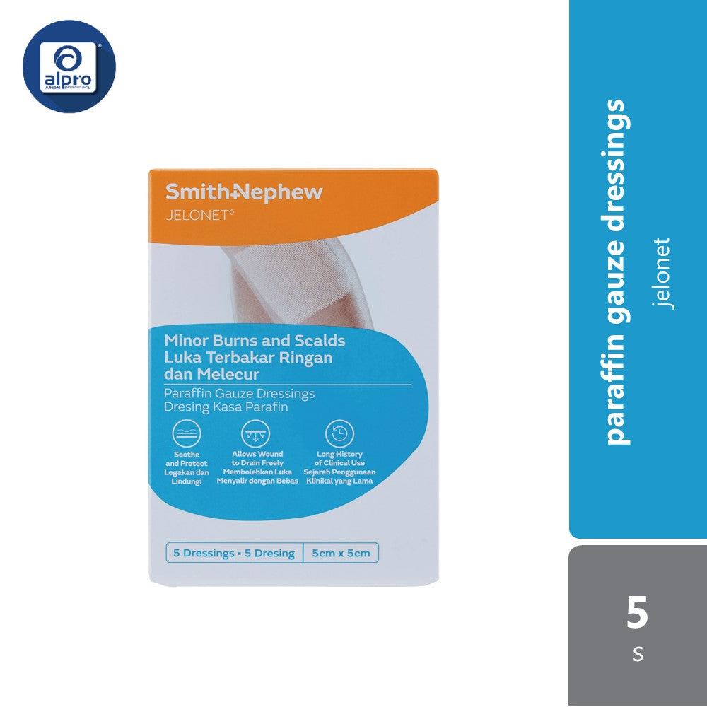 S&n Jelonet Paraffin Gauze Dressing 5cmx5cm 5s Alpro Pharmacy