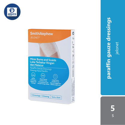 S&n Jelonet Paraffin Gauze Dressing 5cmx5cm 5s Alpro Pharmacy