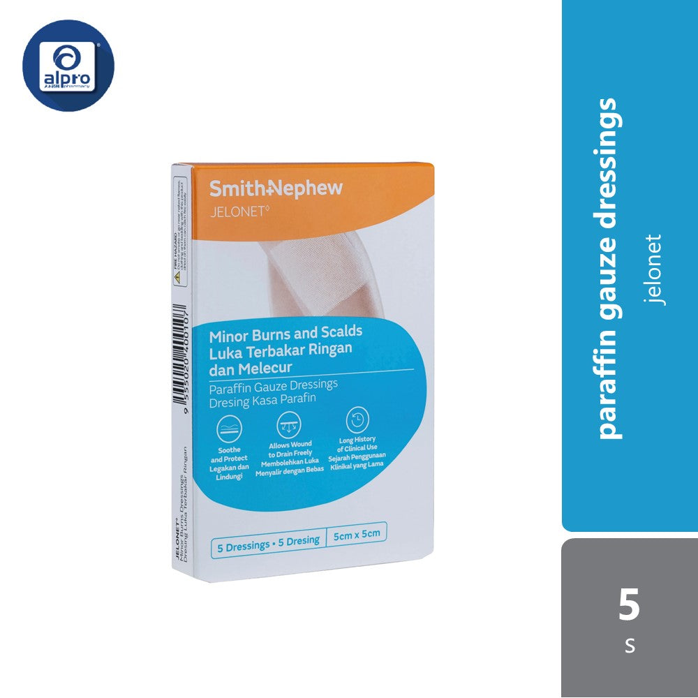 S&n Jelonet Paraffin Gauze Dressing 5cmx5cm 5s Alpro Pharmacy