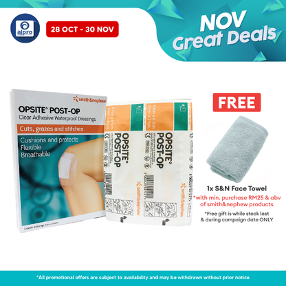 S&N Opsite Post-Op Clear Adhensive Waterproof Dressings 8.5cm x 9.5cm 3s Smith&nephew