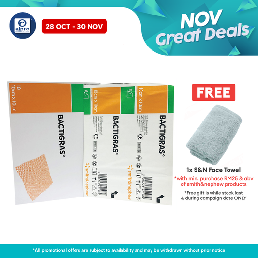 S&n Bactigras 7457 Medicated Paraffin Gauze Dressing 10cmx10cm 10s Alpro Pharmacy