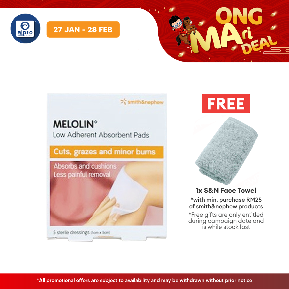 S&n Melolin Low Adherent Absorbent Pad 5cmx5cm 5s Smith&nephew