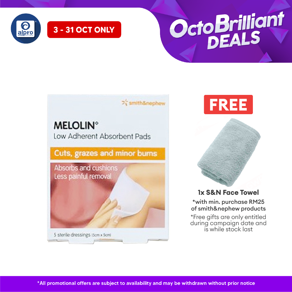 S&n Melolin Low Adherent Absorbent Pad 5cmx5cm 5s Alpro Pharmacy