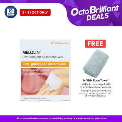 S&n Melolin Low Adherent Absorbent Pad 5cmx5cm 5s Alpro Pharmacy