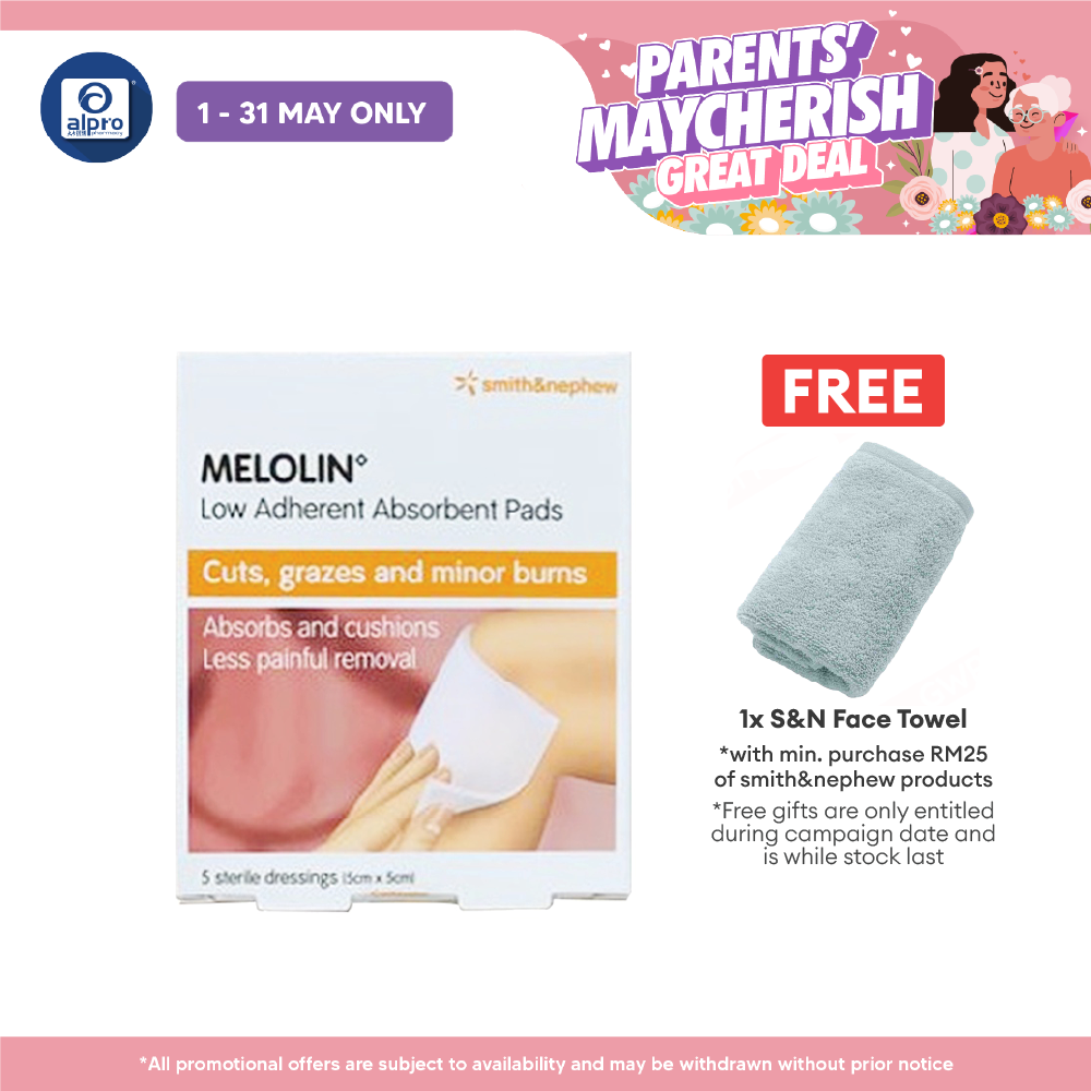 S&n Melolin Low Adherent Absorbent Pad 5cmx5cm 5s Smith&nephew