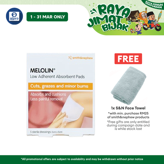 S&n Melolin Low Adherent Absorbent Pad 5cmx5cm 5s Smith&nephew