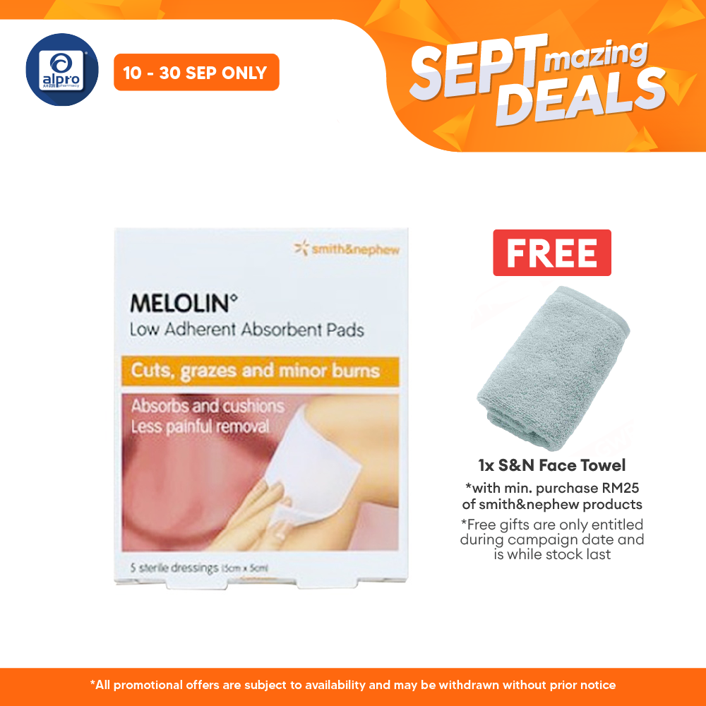 S&n Melolin Low Adherent Absorbent Pad 5cmx5cm 5s Alpro Pharmacy