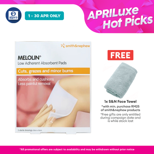 S&N Melolin Low Adherent Absorbent Pad 10cmx10cm 5s | Protect the Wounds Smith&nephew