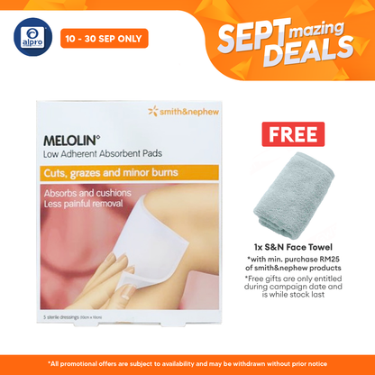 S&n Melolin Low Adherent Absorbent Pad 10cmx10cm 5s | Protect The Wounds Alpro Pharmacy