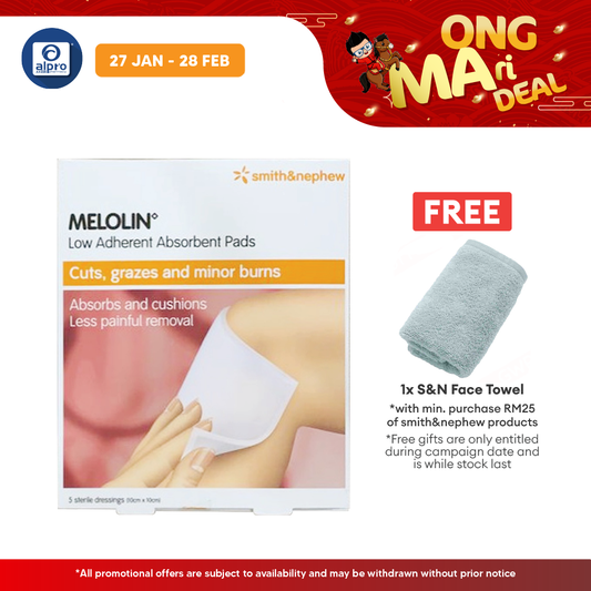S&N Melolin Low Adherent Absorbent Pad 10cmx10cm 5s | Protect the Wounds Smith&nephew