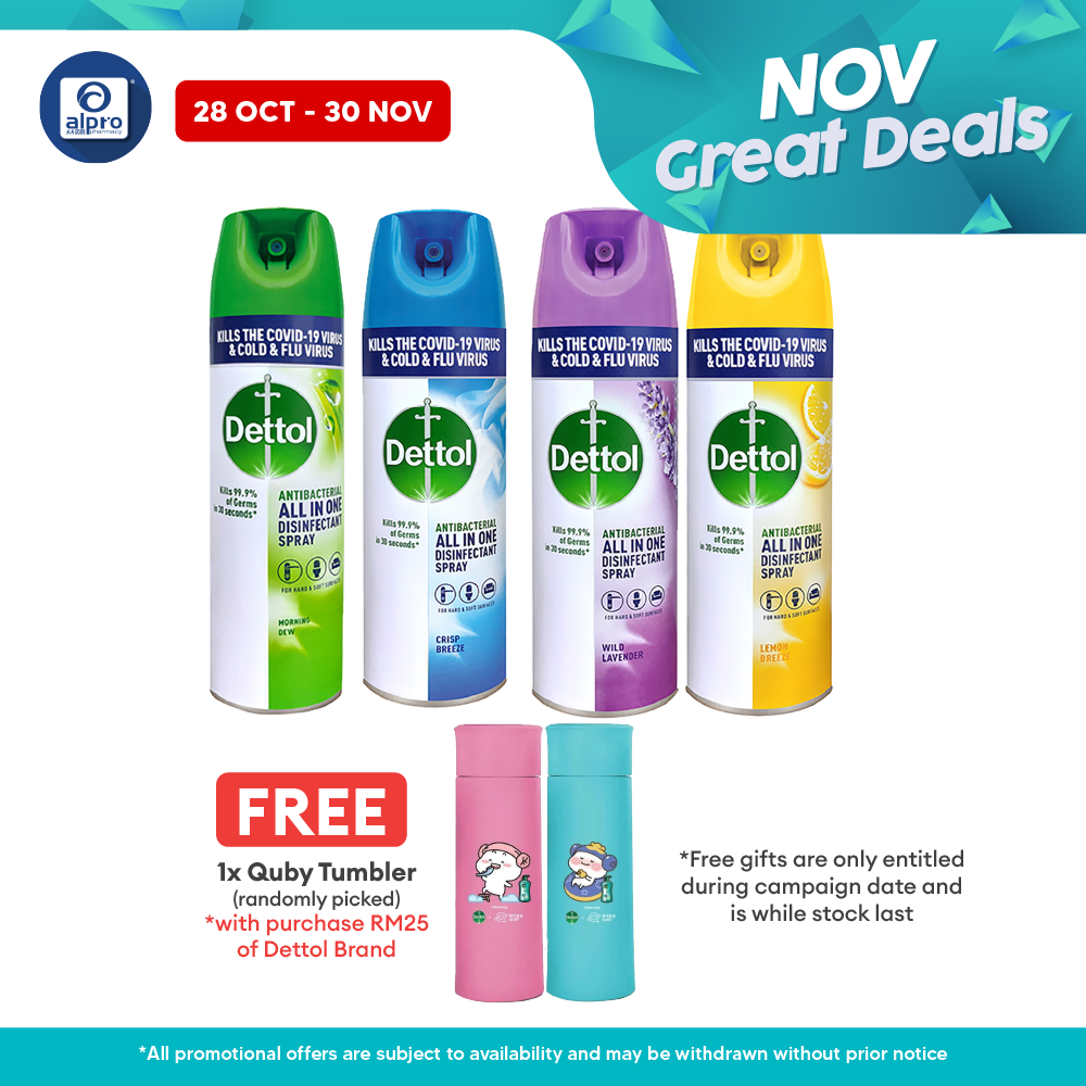 Dettol Disinfectant Spray (Morning Dew) 450ml | Kills 99.9% of Viruses, Germs & Bacteria Dettol