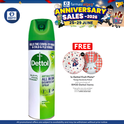 Dettol Disinfectant Spray (Morning Dew) 450ml | Kills 99.9% of Viruses, Germs & Bacteria Dettol