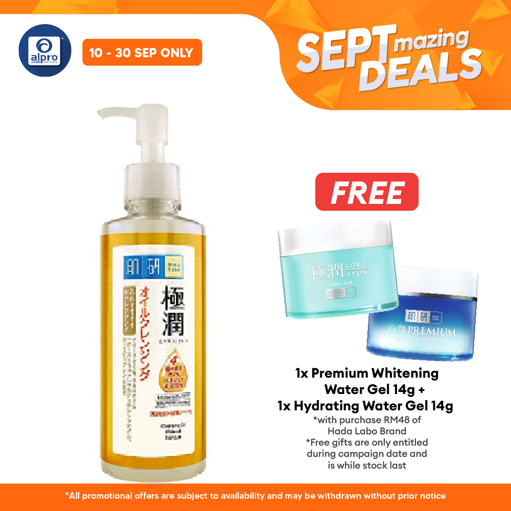 Hada Labo Hydrating Cleansing Oil 200ml | Effectively Remove Stubborn Makeup Alpro Pharmacy