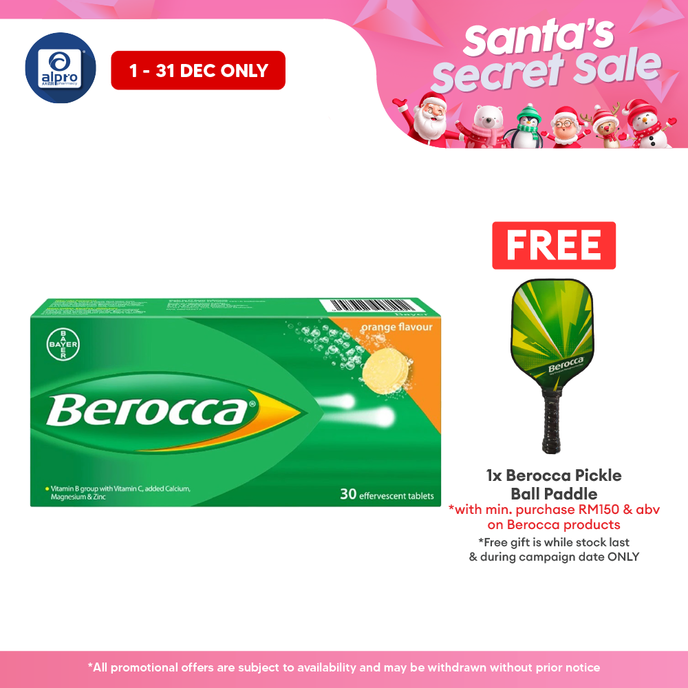 Berocca Effervescent Vitamin C Orange 30s | Helps Reduce Tiredness and Fatigue Berocca