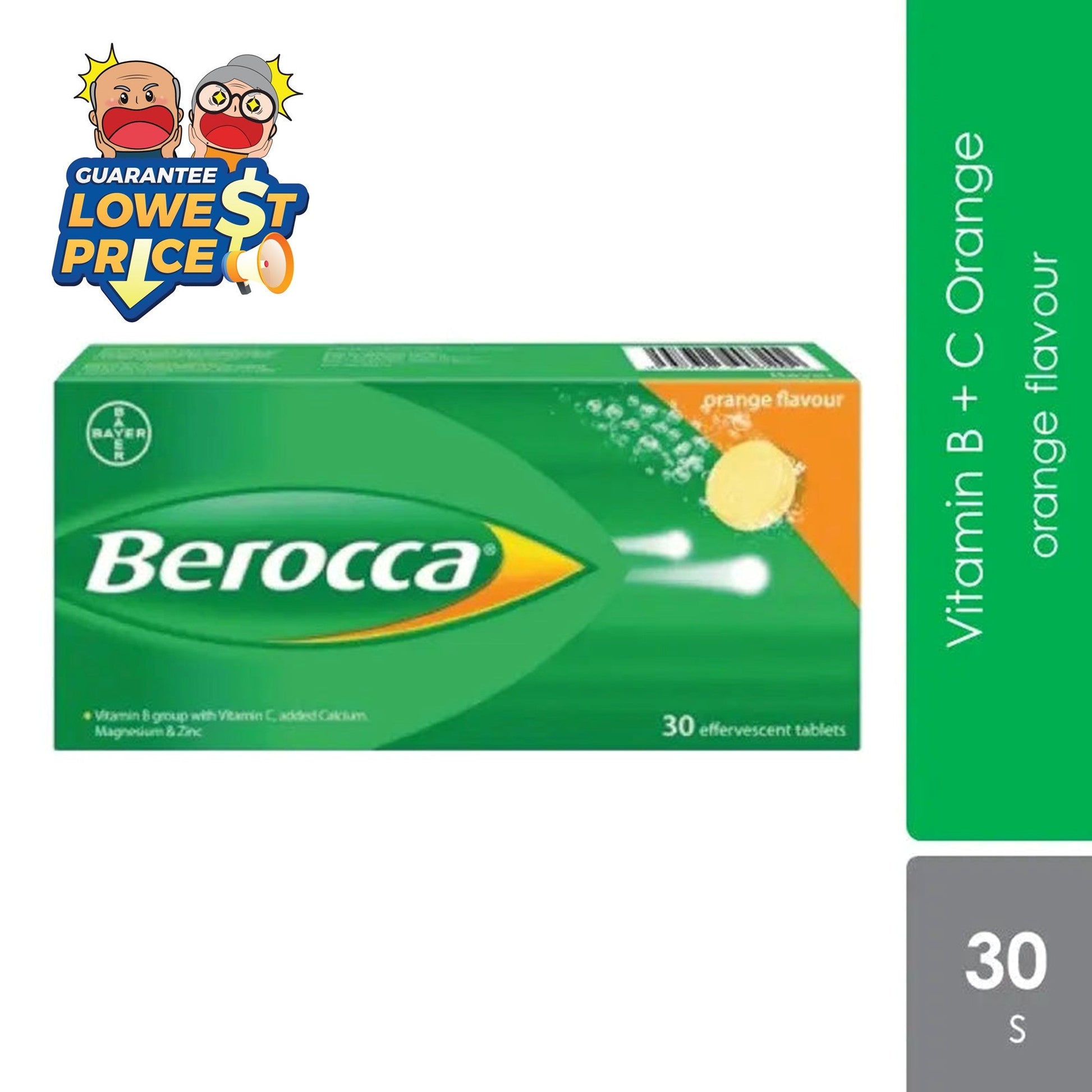 Berocca Effervescent Vitamin C Orange 30s | Helps Reduce Tiredness and Fatigue Berocca