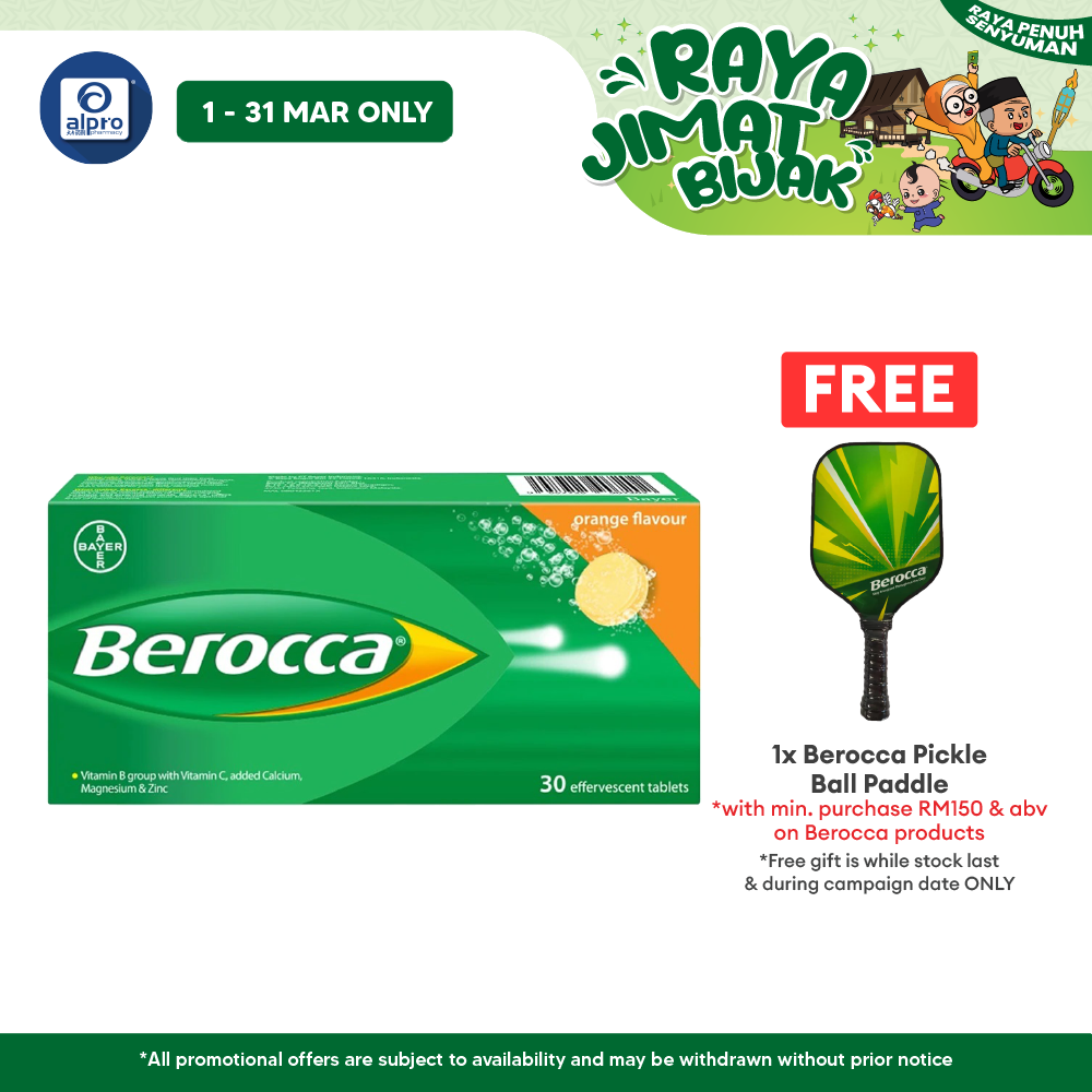 Berocca Effervescent Vitamin C Orange 30s | Helps Reduce Tiredness and Fatigue Berocca
