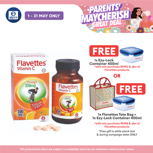 Flavettes Vitamin C 250mg Sugar free Orange 100s | Boosts Immune System Flavettes