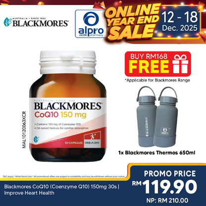 Blackmores CoQ10 (Coenzyme Q10) 150mg 30s | Improve Heart Health Blackmores
