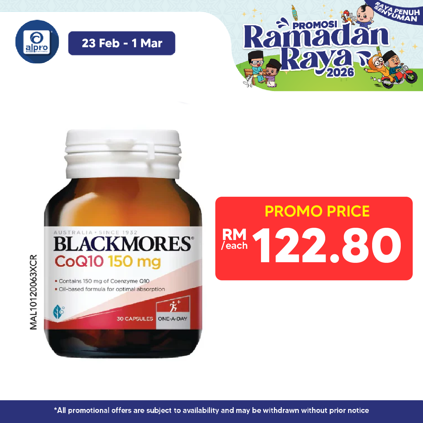 Blackmores CoQ10 (Coenzyme Q10) 150mg 30s | Improve Heart Health Blackmores