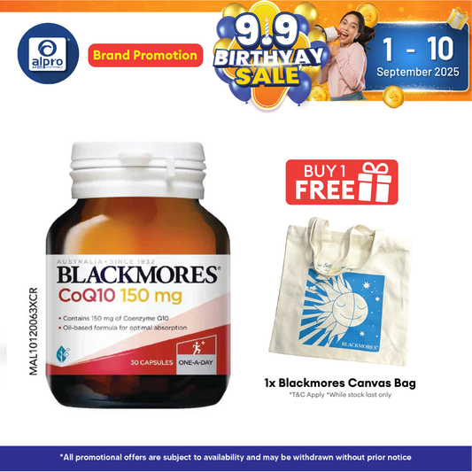 Blackmores CoQ10 (Coenzyme Q10) 150mg 30s | Improve Heart Health Alpro Pharmacy